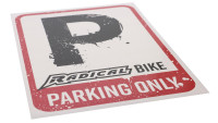Adesivo per cartello di parcheggio "Parcheggio riservato alle biciclette Radical"" Adesivo per cartello di parcheggio "Parcheggio riservato alle biciclette Radical""