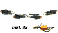Set di indicatori di direzione a LED Motoflow New Century Nero